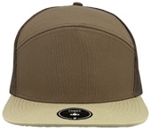 Zapped Cobra 6-Panel Medium Profile Flat Bill Snapback Baseball Caps BROWN/KHAKI BILL Front
