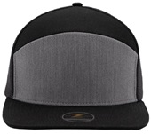 Zapped Cobra 6-Panel Medium Profile Flat Bill Snapback Baseball Caps HEATHER GREY-BLACK Front