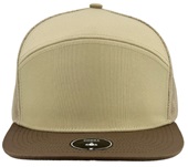 Zapped Cobra 6-Panel Medium Profile Flat Bill Snapback Baseball Caps KHAKI/BROWN BILL Front