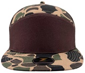 Zapped Cobra 6-Panel Medium Profile Flat Bill Snapback Baseball Caps OLD SCHOOL CAMO-BROWN Front