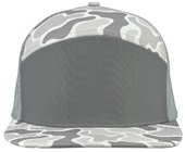 Zapped Cobra 6-Panel Medium Profile Flat Bill Snapback Baseball Caps OLD SCHOOL SNOW CAMO-GREY Front