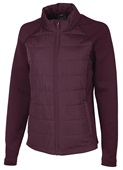 Charles River Women's Lotus Hybrid Puffer Jacket BURGANDY Pocket
