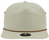 Zapped Commodore Classic Canvas Fabric Curved-Bill Snapback Cap BEIGE/BROWN ROPE Front