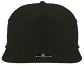 Zapped Commodore Classic Canvas Fabric Curved-Bill Snapback Cap BLACK/TWISTED ROPE Front