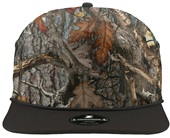 Zapped Commodore Classic Canvas Fabric Curved-Bill Snapback Cap OAK CAMO/BLACK ROPE Front