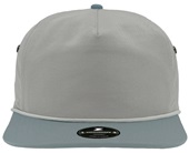 Zapped Commodore Classic Canvas Fabric Curved-Bill Snapback Cap SMOKE BLUE/ALUMINUM-GREY ROPE Front