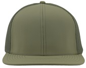 Zapped Flat Bill General 6-Panel High Profile Snapback Hat LODEN Front