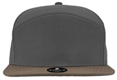 Zapped Gunny Classic Canvas Fabric Flat-Bill Snapback Cap CHARCOAL/BROWN Front