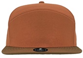 Zapped Gunny Classic Canvas Fabric Flat-Bill Snapback Cap BURNT ORANGE/BROWN Front