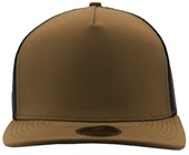 Zapped Marine 5-Panel Medium Profile Snapback Hat CARAMEL-BLACK Front