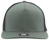 Zapped Marine 5-Panel Medium Profile Snapback Hat STEEL GREEN-BLACK Front