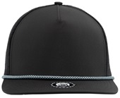 Zapped Marine R+ 5-Panel Medium Profile Rope Brim Snapback Hat BLACK-LIGHT BLUE CHAINLINK ROPE Front