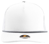 Zapped Marine R+ 5-Panel Medium Profile Rope Brim Snapback Hat WHITE-BLACK/WHITE CHAINLINK ROPE Front