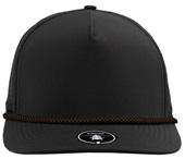 Zapped BlackHawk R+ 5-Panel Medium Profile Rope Brim Snapback Hat BLACK/COPPER CHAINLINK ROPE Front