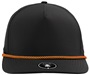 Zapped BlackHawk R+ 5-Panel Medium Profile Rope Brim Snapback Hat BLACK/ORANGE CHAINLINK ROPE Front