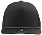 Zapped BlackHawk R+ 5-Panel Medium Profile Rope Brim Snapback Hat BLACK/WHITE GRID ROPE Front