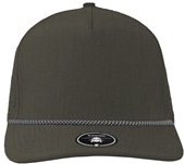 Zapped BlackHawk R+ 5-Panel Medium Profile Rope Brim Snapback Hat GRAPHITE/GREY CHAINLINK ROPE Front