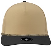Zapped BlackHawk R+ 5-Panel Medium Profile Rope Brim Snapback Hat KHAKI/BLACK BILL/KHAKI CHAINLINK ROPE Front