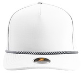 Zapped BlackHawk R+ 5-Panel Medium Profile Rope Brim Snapback Hat OFF WHITE/BLACK CHAINLINK ROPE Front