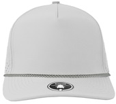 Zapped BlackHawk R+ 5-Panel Medium Profile Rope Brim Snapback Hat OFF WHITE/GREY CHAINLINK ROPE Front