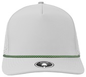 Zapped BlackHawk R+ 5-Panel Medium Profile Rope Brim Snapback Hat OFF WHITE/MASTERS GREEN CHAINLINK ROPE Front