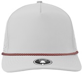 Zapped BlackHawk R+ 5-Panel Medium Profile Rope Brim Snapback Hat OFF WHITE/RED CHAINLINK ROPE Front