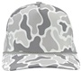 Zapped BlackHawk R+ 5-Panel Medium Profile Rope Brim Snapback Hat OLD SCHOOL SNOW CAMO/GREY CHAINLINK ROPE Front