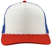 Zapped BlackHawk R+ 5-Panel Medium Profile Rope Brim Snapback Hat RED/WHITE/BLUE AMERICAN FLAG ROPE Front