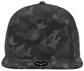 Zapped Osprey 7-Panel Flat-bill Medium Profile Snapback Baseball Caps BLACK CAMO-BLACK Front