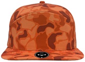 Zapped Osprey 7-Panel Flat-bill Medium Profile Snapback Baseball Caps BLAZE ORANGE OLD SCHOOL CAMO Front