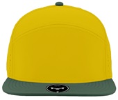 Zapped Osprey 7-Panel Flat-bill Medium Profile Snapback Baseball Caps YELLOW- GREEN GOLF BILL Front