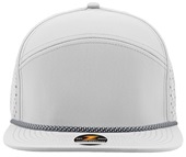 Zapped Osprey R+ 7-Panel Flat Bill Medium Profile Snapback Rope Baseball Caps WHITE-BLACK CHAINLINK Front