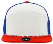 Zapped Osprey R+ 7-Panel Flat Bill Medium Profile Snapback Rope Baseball Caps RED WHITE BLUE - FLAG ROPE Front