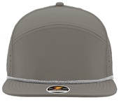 Zapped Osprey R+ 7-Panel Flat Bill Medium Profile Snapback Rope Baseball Caps GREY-GREY GRID Front