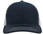 Zapped Warrior Curved Bill Medium Profile Trucker Snapback Hat NAVY-WHITE Front