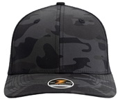 Zapped Warrior Curved Bill Medium Profile Trucker Snapback Hat BLACK CAMO-BLACK Front