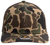 Zapped Warrior Curved Bill Medium Profile Trucker Snapback Hat OLD SCHOOL CAMO-BROWN Front