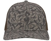 Zapped Warrior Curved Bill Medium Profile Trucker Snapback Hat FEATHER - BROWN Front