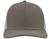 Zapped Warrior Curved Bill Medium Profile Trucker Snapback Hat LIGHT CHARCOAL-WHITE Front