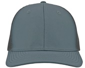 Zapped Warrior Curved Bill Medium Profile Trucker Snapback Hat SMOKE BLUE-ALUMINUM Front