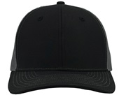 Zapped Warrior Curved Bill Medium Profile Trucker Snapback Hat BLACK-CHARCOAL Front