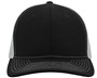Zapped Warrior Curved Bill Medium Profile Trucker Snapback Hat BLACK-WHITE Front