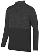 Adult Shadow Tonal Heather 1/4 Zip Sports Pullover BLACK Pocket