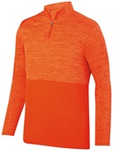 Adult Shadow Tonal Heather 1/4 Zip Sports Pullover ORANGE Pocket