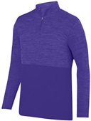 Adult Shadow Tonal Heather 1/4 Zip Sports Pullover PURPLE Pocket