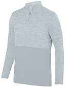 Adult Shadow Tonal Heather 1/4 Zip Sports Pullover SILVER Pocket