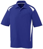 Adult 3-Button Polyester Wicking Athletic Sports Polo Shirt PURPLE/WHITE Pocket