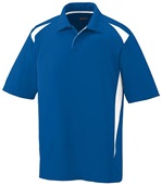 Adult 3-Button Polyester Wicking Athletic Sports Polo Shirt ROYAL/WHITE Pocket
