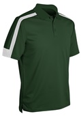 Coach's Performance Polo Shirt 100% Polyester, Adult FOREST/WHITE Pocket