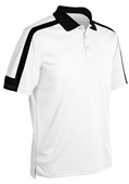 Coach's Performance Polo Shirt 100% Polyester, Adult WHITE/BLACK Pocket